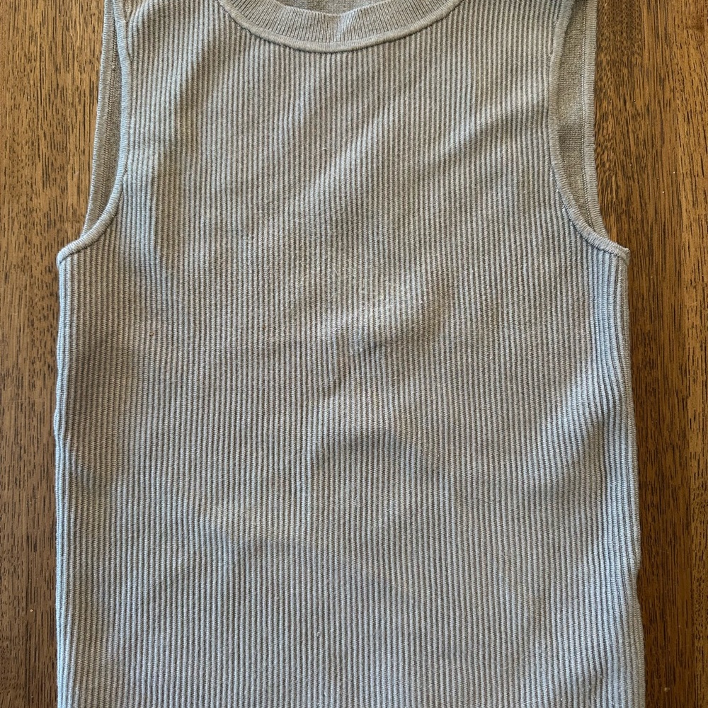 Abercrombie & Fitch Taupe Ribbed Knit Top